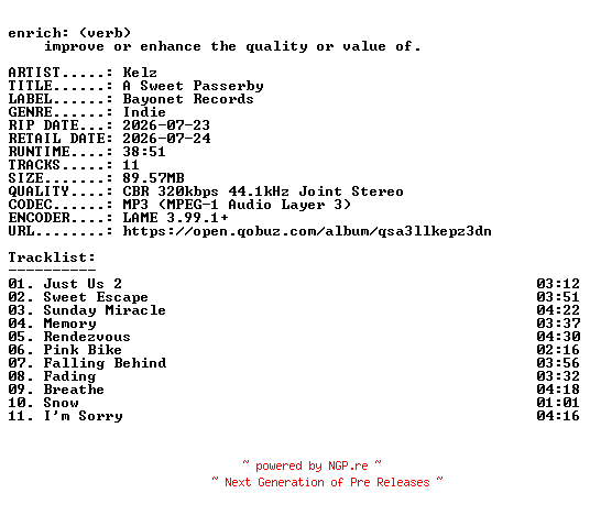 NFO for the release Kelz-A_Sweet_Passerby-WEB-2026-ENRiCH by ENRiCH