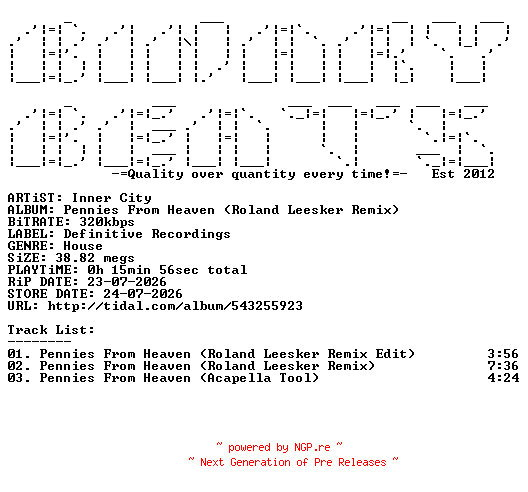 NFO for the release Inner_City-Pennies_From_Heaven_(Roland_Leesker_Remix)-(DEFCLAS030)-WEB-2026-BB by BB