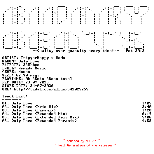 NFO for the release Triggerhappy_x_Meme-Only_Love-(ARMAS3789)-WEB-2026-BB by BB