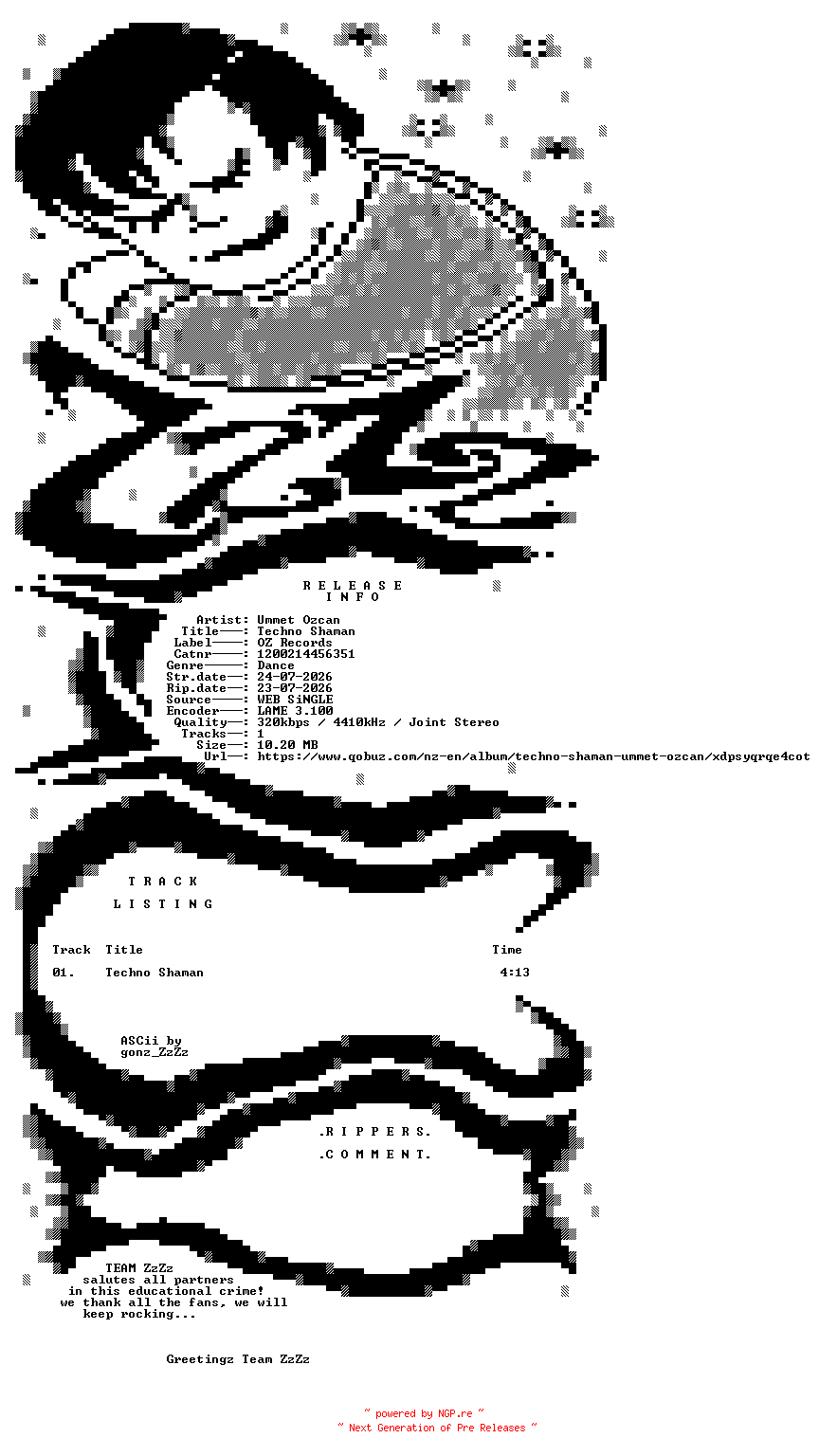 NFO for the release Ummet_Ozcan_-_Techno_Shaman-(1200214456351)-SINGLE-WEB-2026-ZzZz by ZzZz