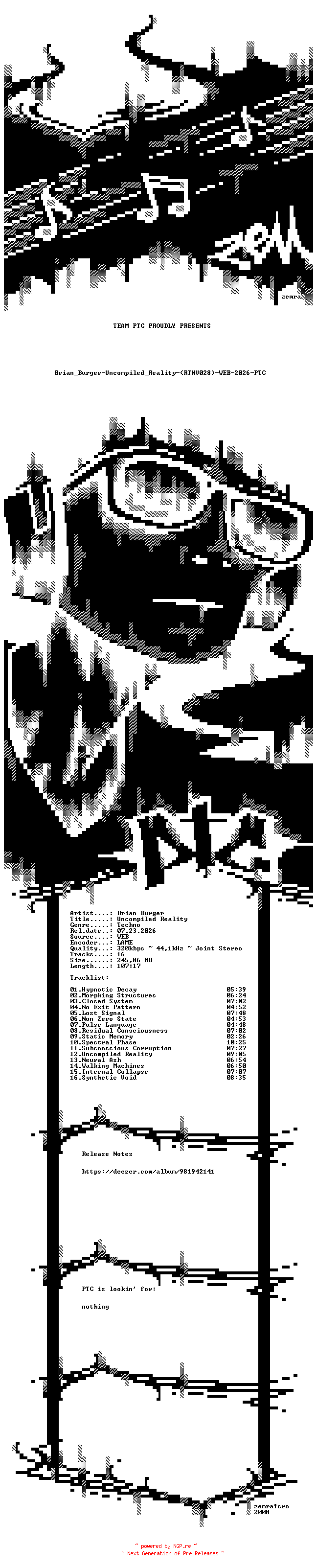 NFO for the release Brian_Burger-Uncompiled_Reality-(RTNV028)-WEB-2026-PTC by PTC