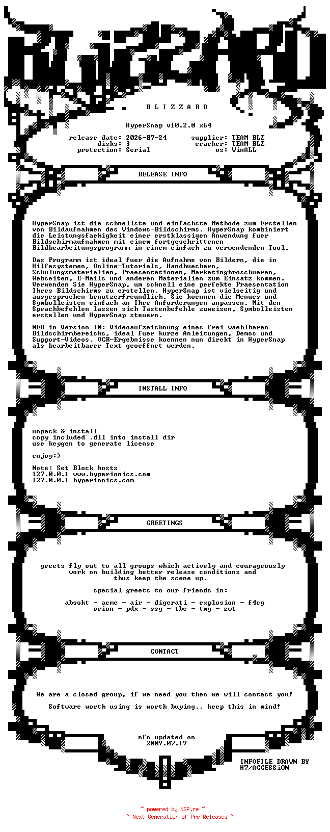 NFO for the release HyperSnap.v10.2.0.x64.GERMAN.WinALL.Incl.Keygen-BLiZZARD by BLiZZARD