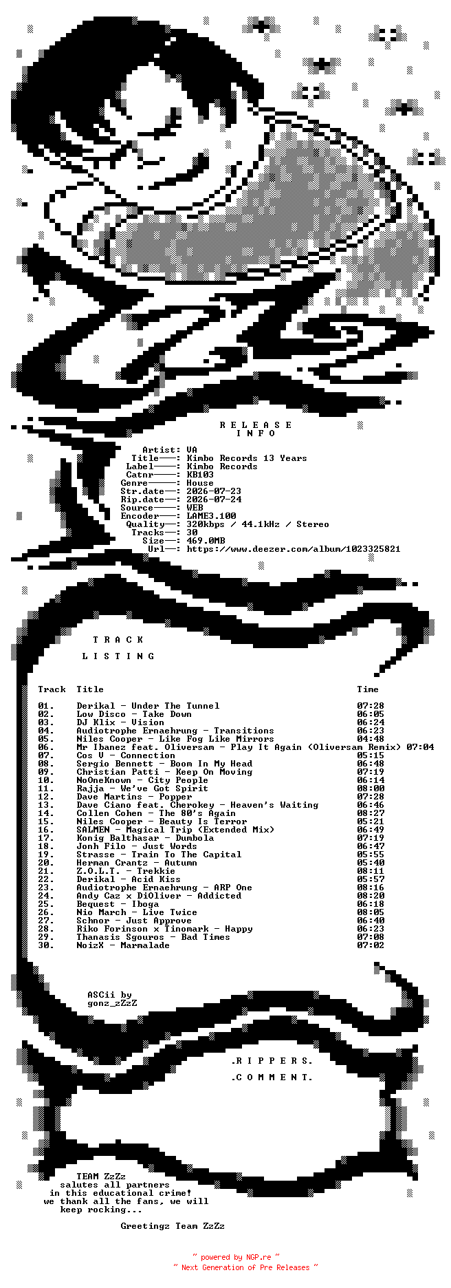 NFO for the release VA_-_Kimbo_Records_13_Years-(KB103)-WEB-2026-ZzZz by ZzZz