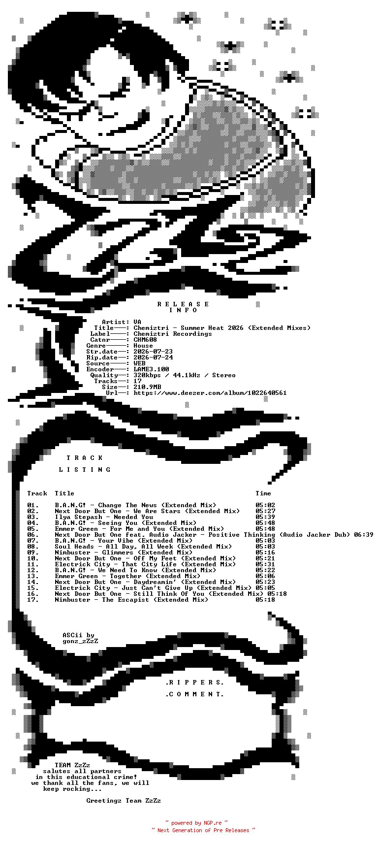 NFO for the release VA_-_Chemiztri_-_Summer_Heat_2026_(Extended_Mixes)-(CHM608)-WEB-2026-ZzZz by ZzZz