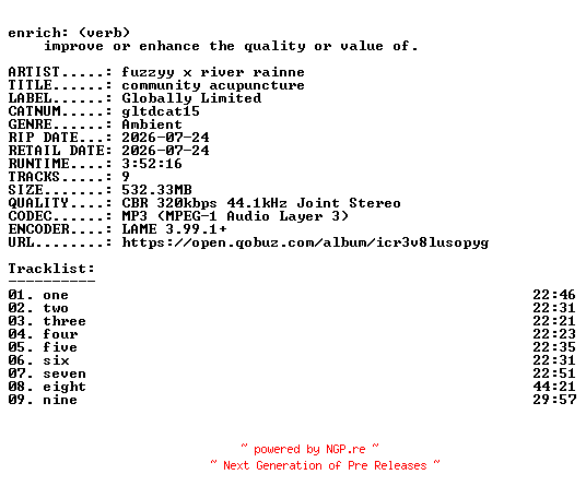 NFO for the release fuzzyy_x_river_rainne-community_acupuncture-(GLTDCAT15)-WEB-2026-ENRiCH by ENRiCH