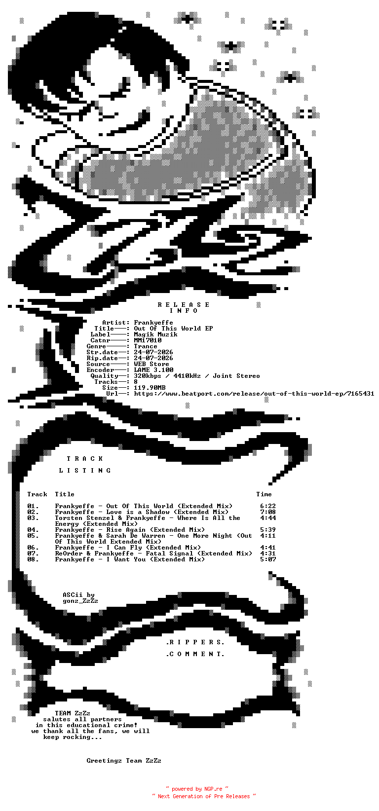 NFO for the release Frankyeffe_-_Out_Of_This_World_EP-(MM17010)-WEB-2026-ZzZz by ZzZz