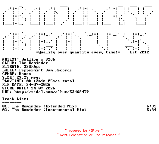 NFO for the release Wollion_x_82J6-The_Reminder-(PJ332)-WEB-2026-BB by BB