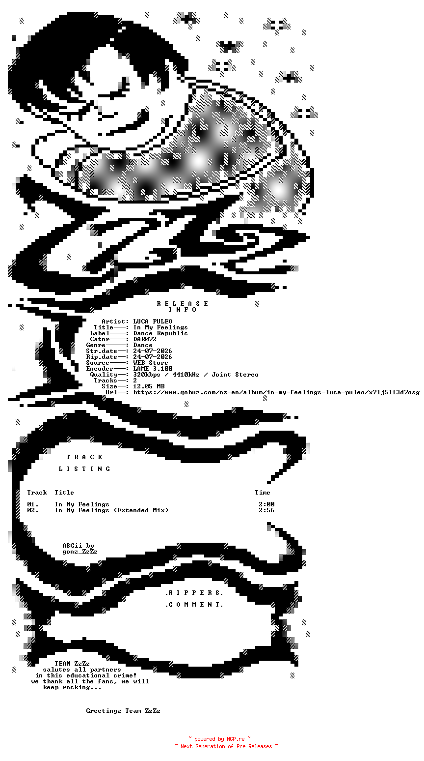NFO for the release LUCA_PULEO_-_In_My_Feelings-(DAR072)-WEB-2026-ZzZz by ZzZz