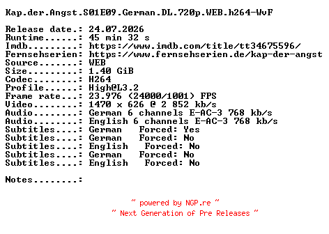 NFO for the release Kap.der.Angst.S01E09.German.DL.720p.WEB.h264-WvF by WvF