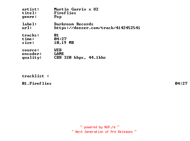 NFO for the release Martin_Garrix_X_U2_-_Fireflies-SINGLE-WEB-2026-BITCOINS by BITCOINS