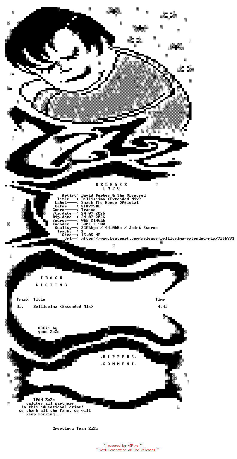 NFO for the release David_Forbes_and_The_Obsessed_-_Bellissima_(Extended_Mix)-(STH775BP)-SINGLE-WEB-2026-ZzZz by ZzZz