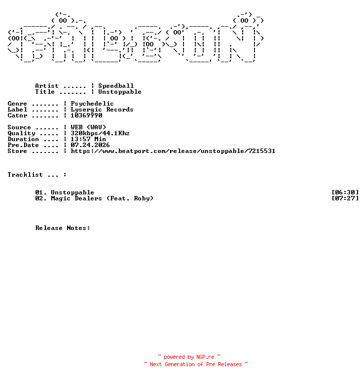 NFO for the release Speedball-Unstoppable-(10369990)-WEB-2026-FALCON by FALCON