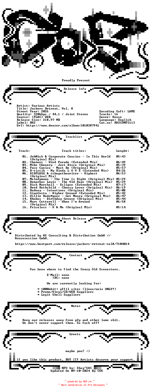 NFO for the release VA-Jackers_Retreat_Vol._8-(RH2COMP3113)-WEB-2026-COS_INT by COS_INT