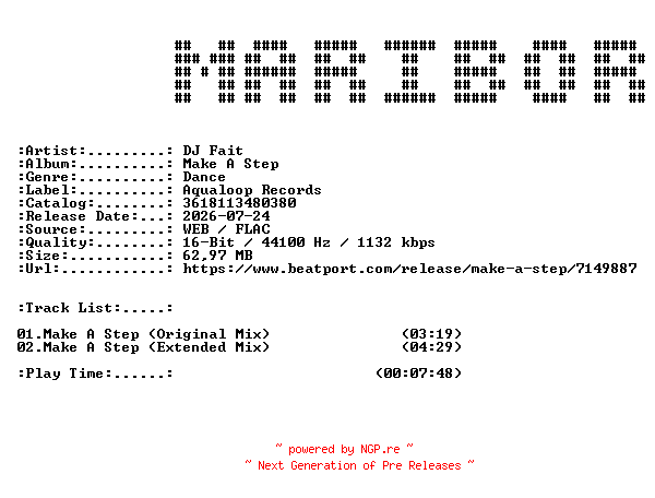 NFO for the release DJ_Fait-Make_A_Step-16BIT-WEB-FLAC-2026-MARiBOR by MARiBOR