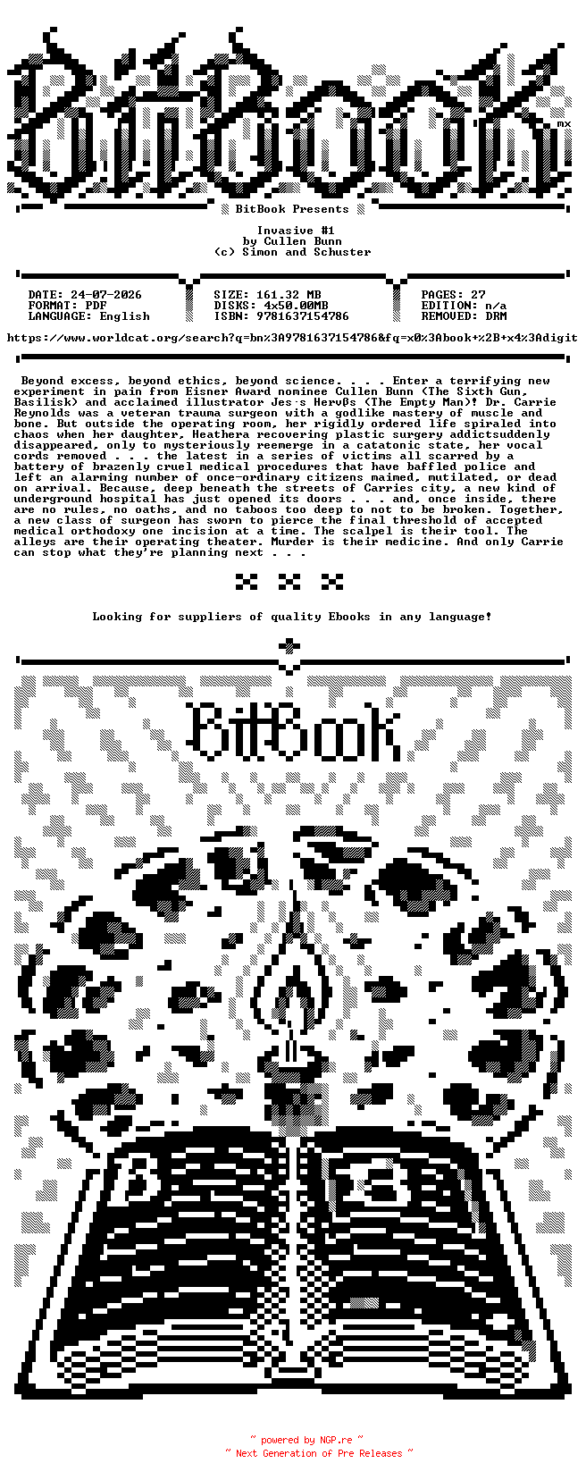 NFO for the release Oni.Press.-.Invasive.No.01.2023.Retail.Comic.eBook-BitBook by BitBook
