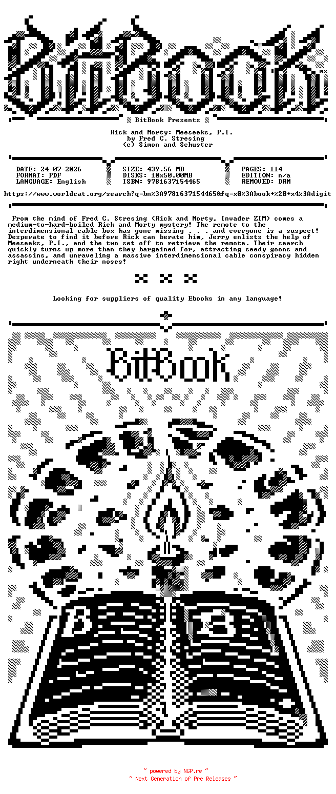 NFO for the release Oni.Press.-.Rick.and.Morty.Meeseeks.P.I.2024.Retail.Comic.eBook-BitBook by BitBook
