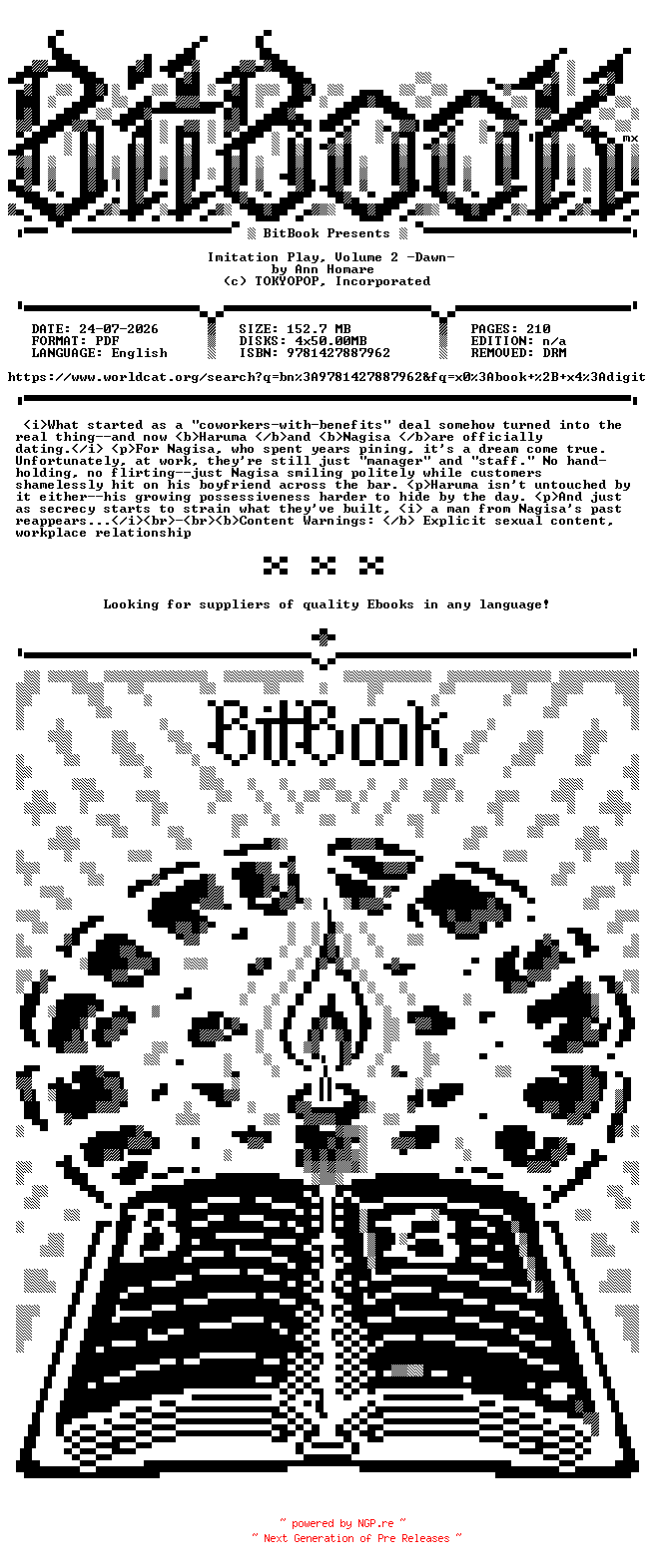 NFO for the release TOKYOPOP.-.Imitation.Play.Vol.02.Dawn.2026.Retail.Comic.eBook-BitBook by BitBook