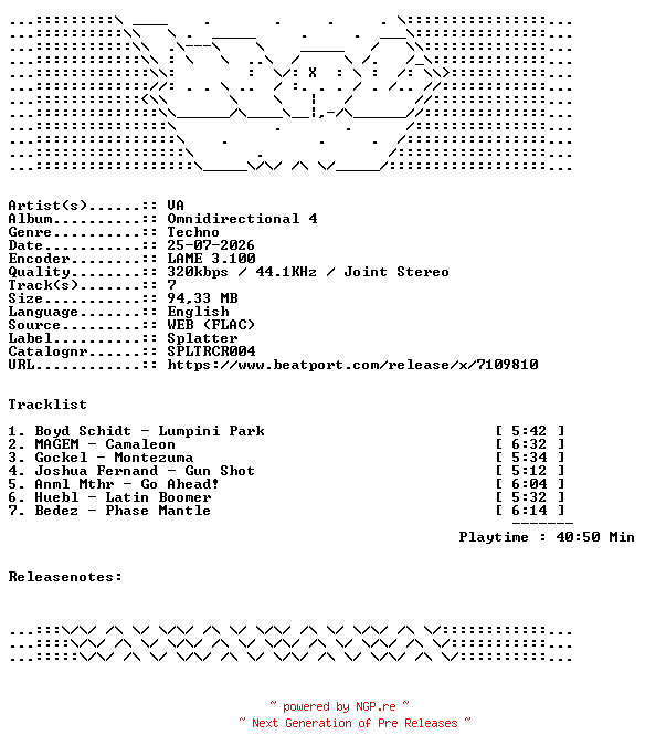 NFO for the release VA-Omnidirectional_4-SPLTRCR004-WEB-2026-WAV by WAV