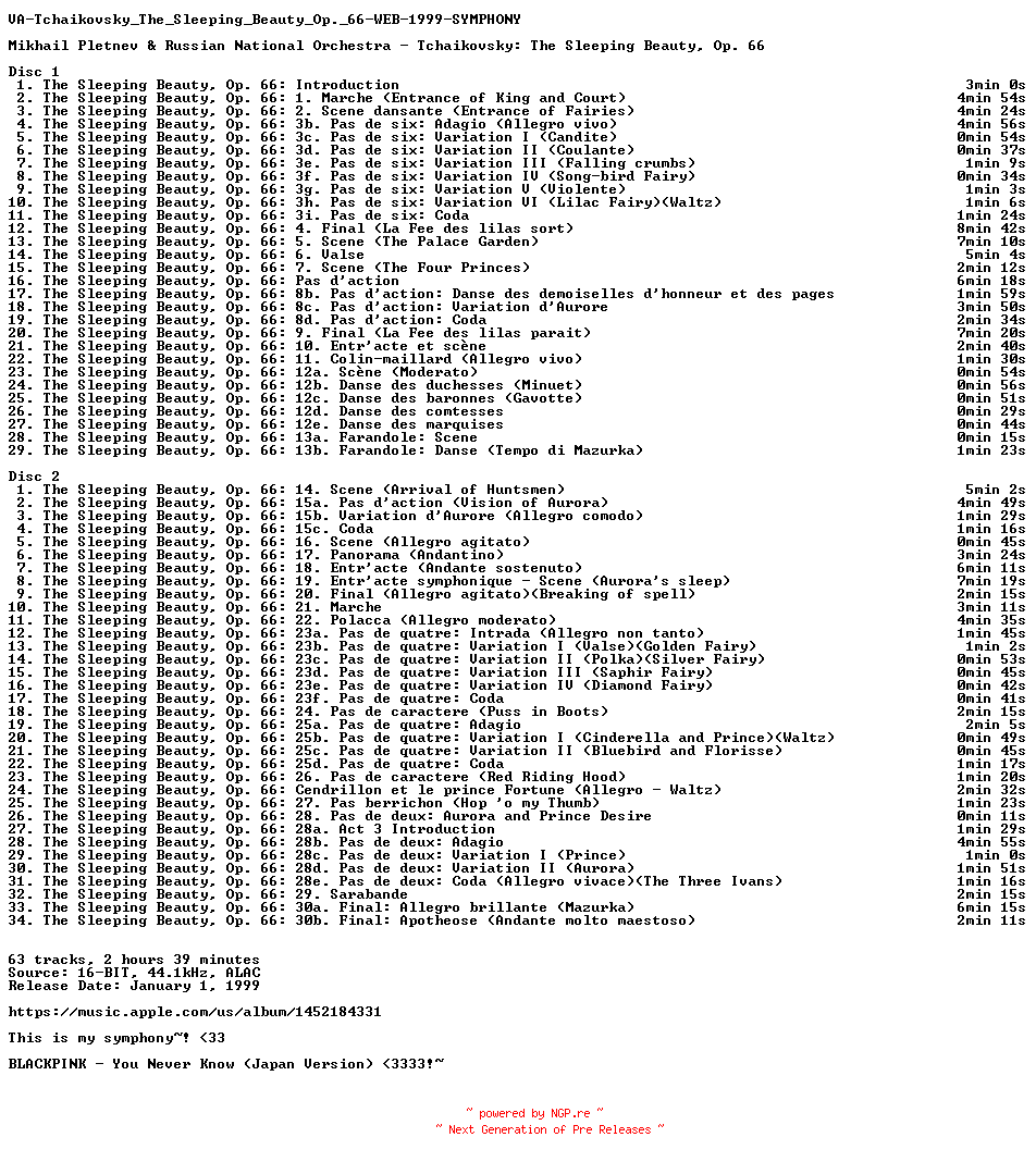 NFO for the release VA-Tchaikovsky_The_Sleeping_Beauty_Op._66-WEB-1999-SYMPHONY by SYMPHONY