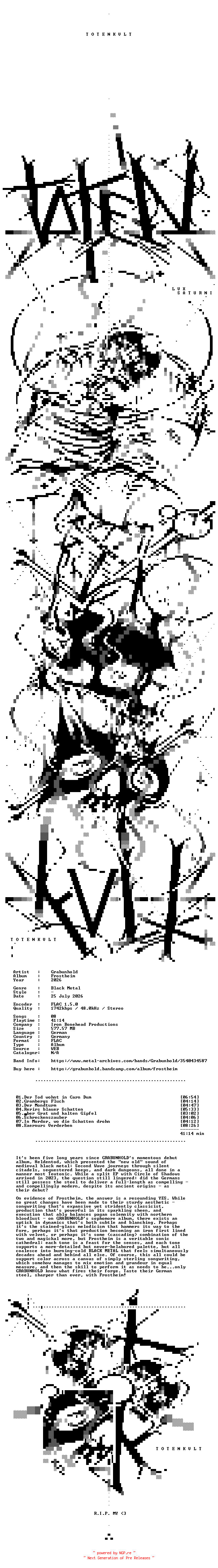 NFO for the release Grabunhold-Frostheim-DE-24BIT-WEB-FLAC-2026-TOTENKVLT by TOTENKVLT