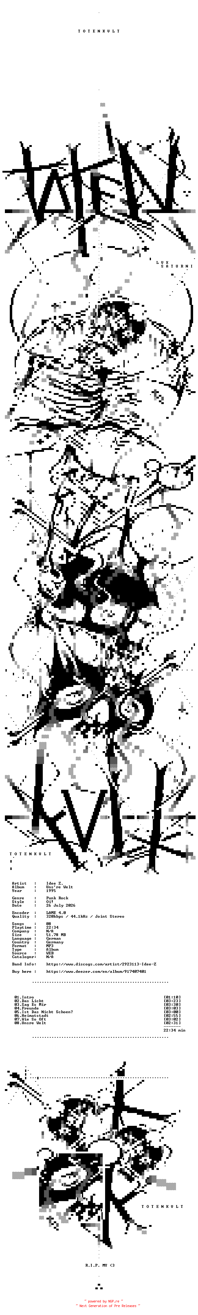 NFO for the release Idee_Z.-Unsre_Welt-DE-WEB-1995-TOTENKVLT by TOTENKVLT