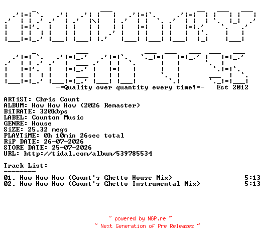 NFO for the release Chris_Count-How_How_How_(2026_Remaster)-(10361347)-WEB-2026-BB by BB