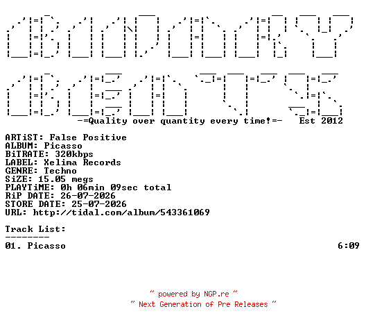 NFO for the release False_Positive-Picasso-(XR706)-SINGLE-WEB-2026-BB by BB