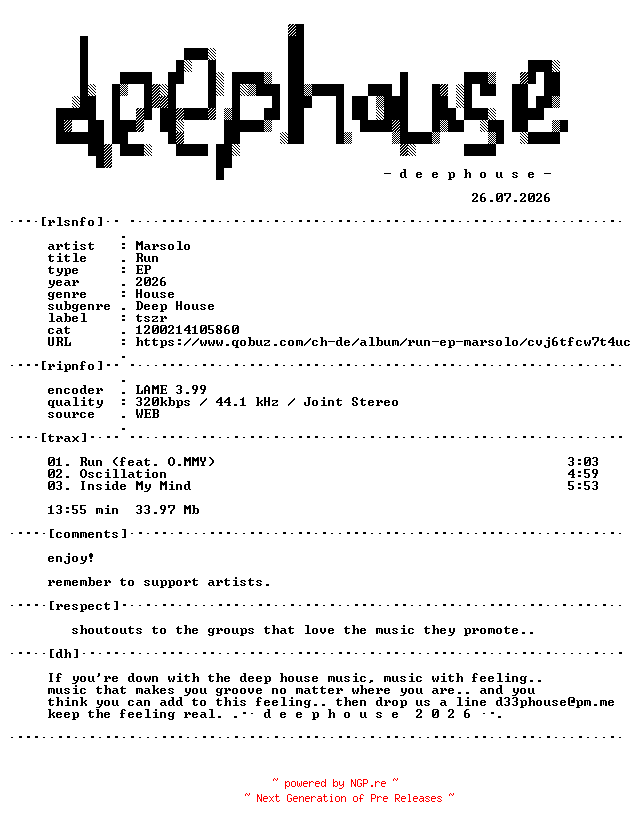 NFO for the release Marsolo--Run-(1200214105860)-WEB-2026-dh by dh