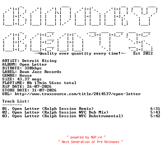 NFO for the release Detroit_Rising-Open_Letter-(DJROL001)-WEB-2026-BB by BB