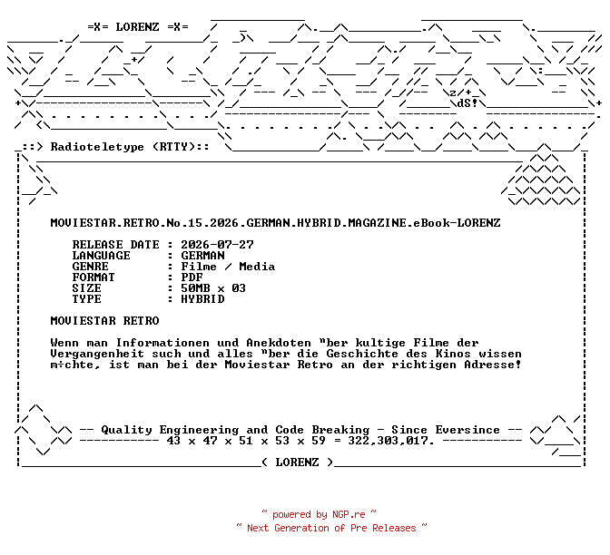 NFO for the release MOVIESTAR.RETRO.No.15.2026.GERMAN.HYBRID.MAGAZINE.eBook-LORENZ by LORENZ