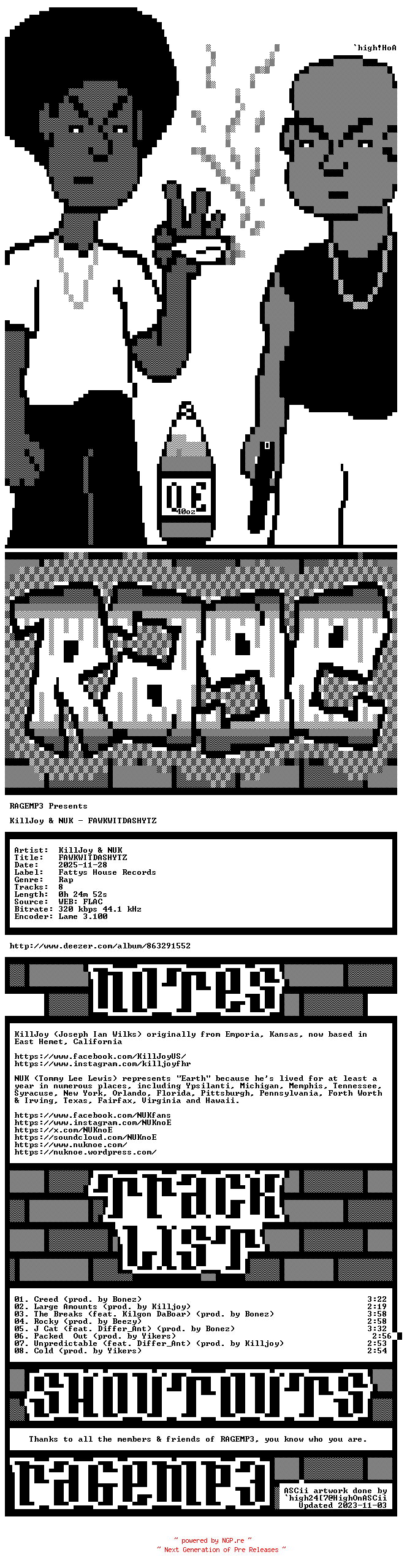 NFO for the release KillJoy_And_NUK-FAWKWITDASHYTZ-WEB-2025-RAGEMP3 by RAGEMP3