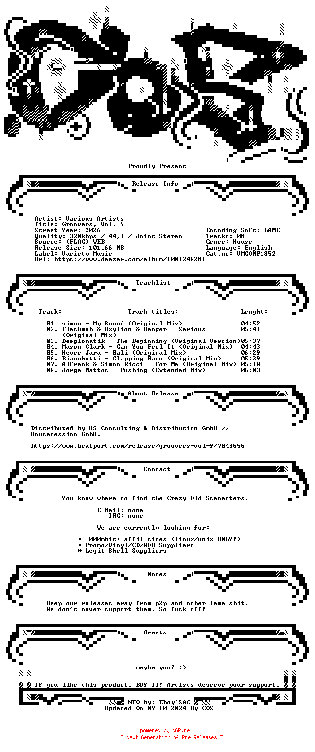 NFO for the release VA-Groovers_Vol._9-(VMCOMP1852)-WEB-2026-COS by COS
