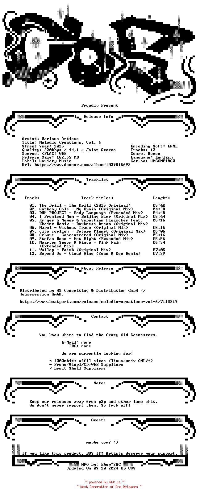 NFO for the release VA-Melodic_Creations_Vol._6-(VMCOMP1860)-WEB-2026-COS by COS