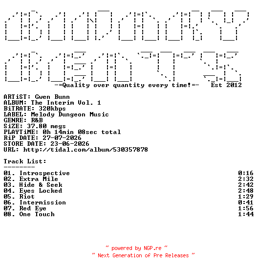 NFO for the release Gwen_Bunn-The_Interim_Vol._1-WEB-2026-BB by BB