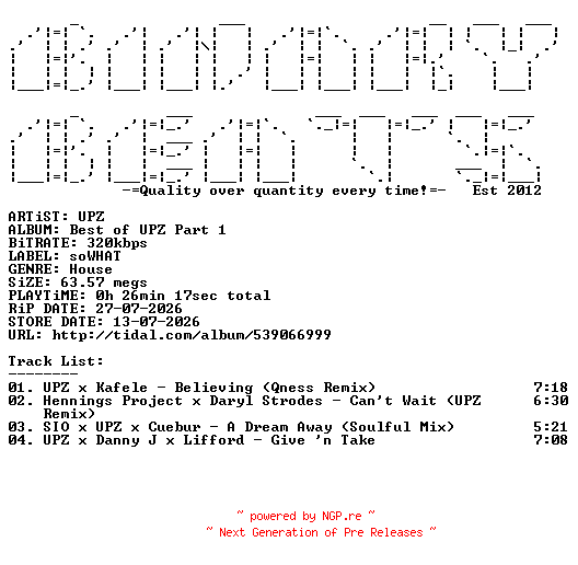 NFO for the release UPZ-Best_Of_UPZ_Part_1-(SW-126)-WEB-2026-BB by BB