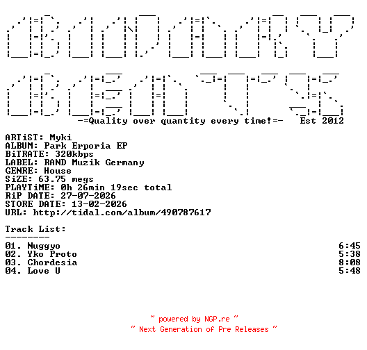 NFO for the release Myki-Park_Erporia_EP-(RMECR006)-WEB-2026-BB by BB