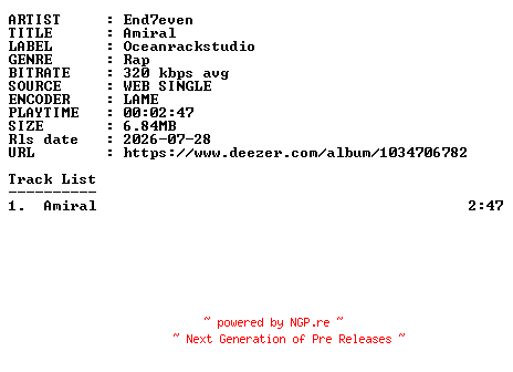 NFO for the release End7even-Amiral-SINGLE-WEB-FR-2026-GUESTS by GUESTS