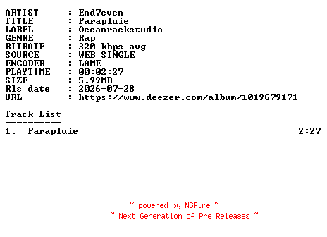 NFO for the release End7even-Parapluie-SINGLE-WEB-FR-2026-GUESTS by GUESTS