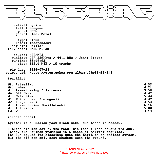 NFO for the release Egribor-Songnum-WEB-2026-BLEEDiNG by BLEEDiNG