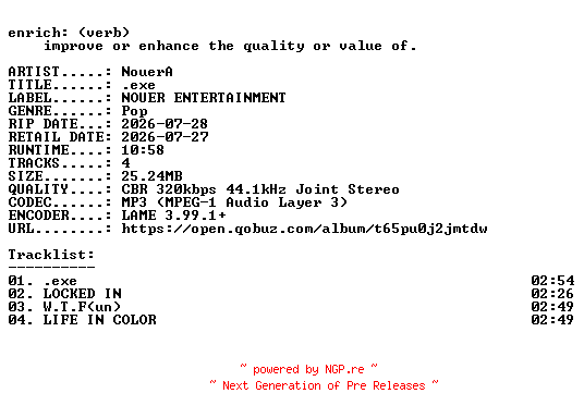 NFO for the release NouerA-.exe-EP-WEB-KR-2026-ENRiCH by ENRiCH