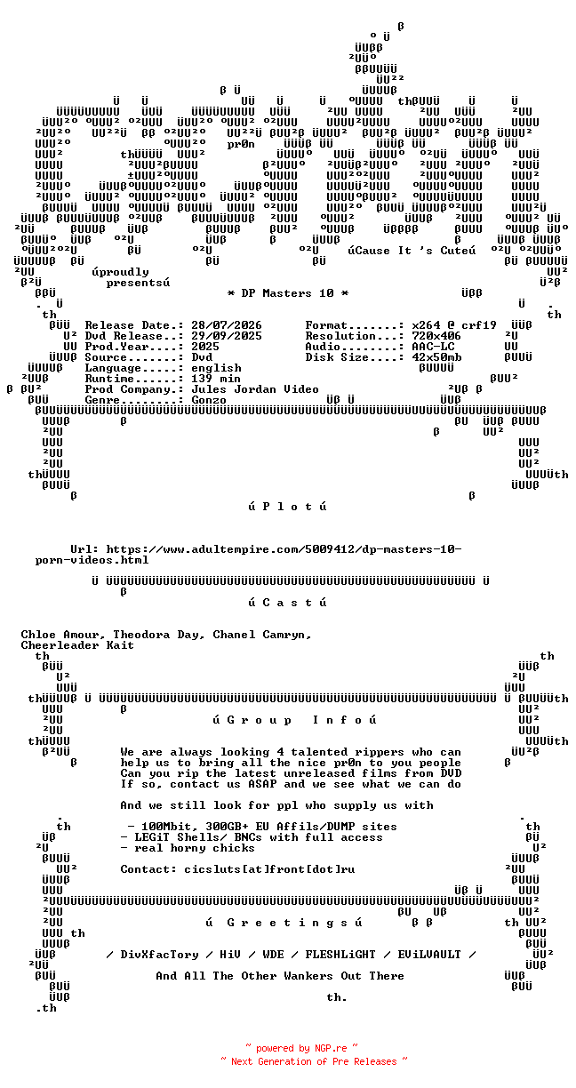 NFO for the release DP.Masters.10.XXX.DVDRip.x264-CiCXXX by CiCXXX