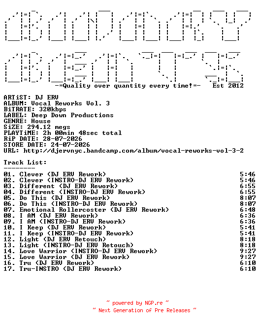 NFO for the release DJ_ERV-Vocal_Reworks_Vol._3-WEB-2026-BB by BB