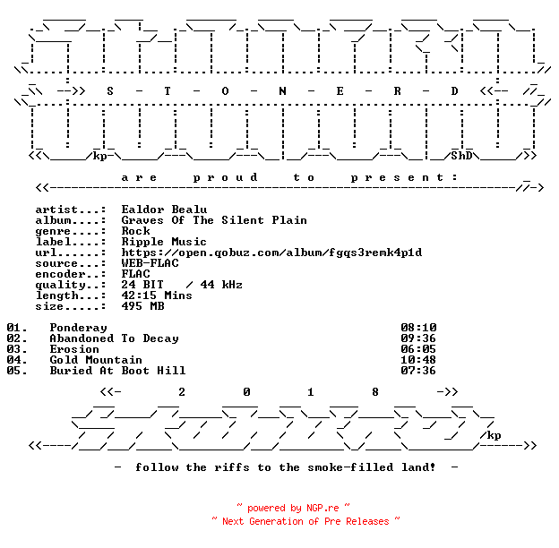 NFO for the release Ealdor_Bealu-Graves_Of_The_Silent_Plain-24BIT-WEB-FLAC-2026-STONERD by STONERD