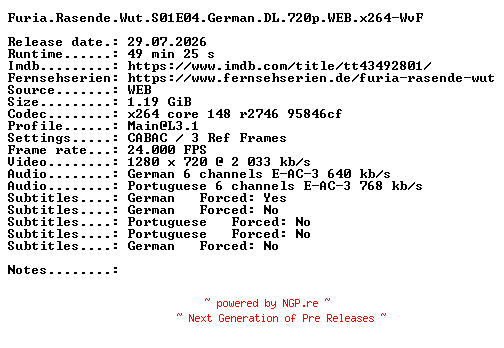 NFO for the release Furia.Rasende.Wut.S01E04.German.DL.720p.WEB.x264-WvF by WvF