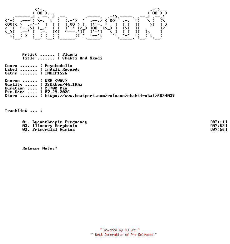 NFO for the release Fluenz-Shakti_And_Skadi-(INDEP1526)-WEB-2026-FALCON by FALCON