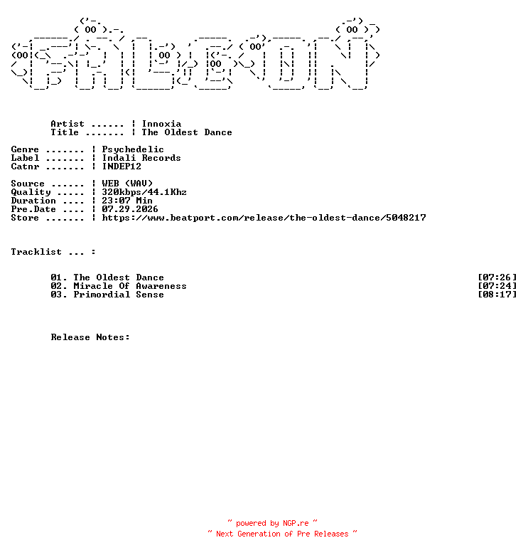 NFO for the release Innoxia-The_Oldest_Dance-(INDEP12)-WEB-2025-FALCON by FALCON