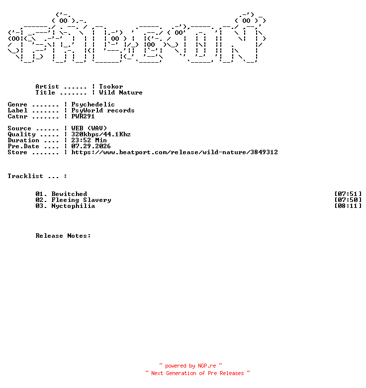 NFO for the release Tsokor-Wild_Nature-(PWR291)-WEB-2022-FALCON by FALCON
