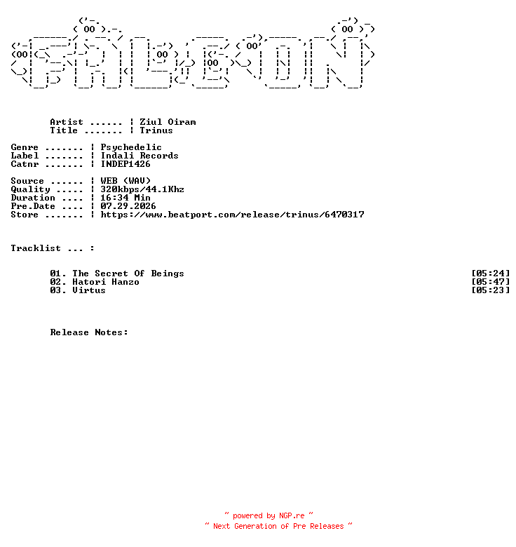 NFO for the release Ziul_Oiram-Trinus-(INDEP1426)-WEB-2026-FALCON by FALCON