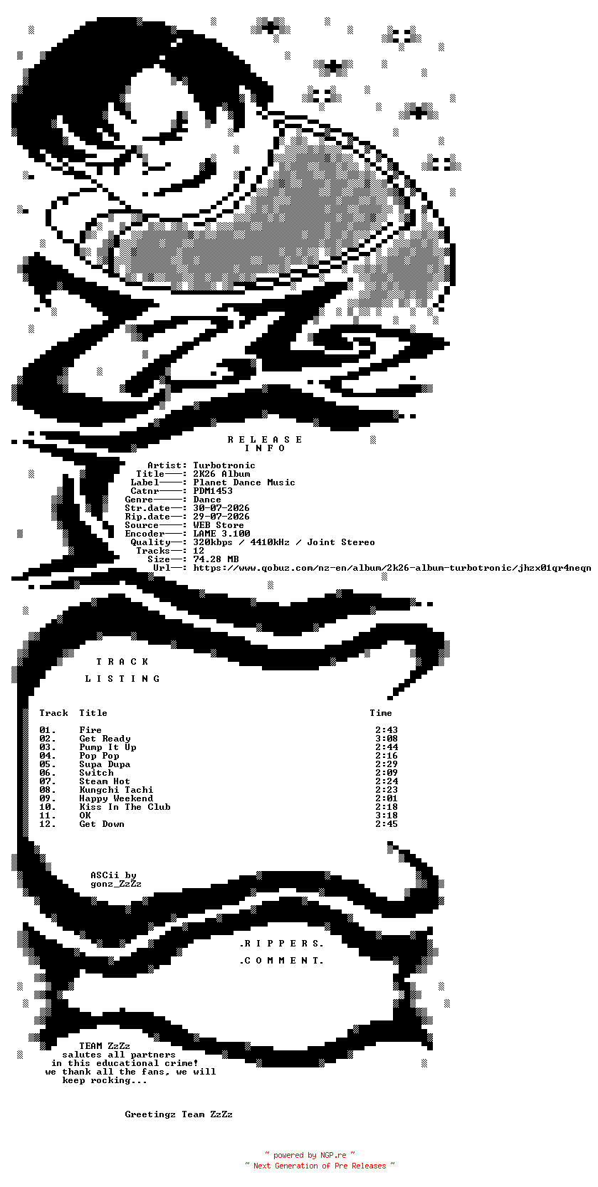 NFO for the release Turbotronic_-_2K26_Album-(PDM1453)-WEB-2026-ZzZz by ZzZz