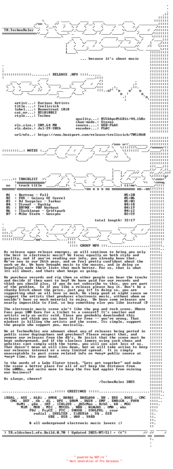 NFO for the release VA-Trelissick-(BS1818012)-16BIT-WEB-FLAC-2026-TR by TR